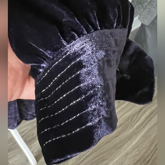 Zadig & Voltaire dark Purple velvet Long Sleeve Dress with Tie Waist - Picture 6 of 16